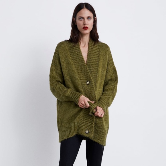 Zara Textured Oversized Cardigan 